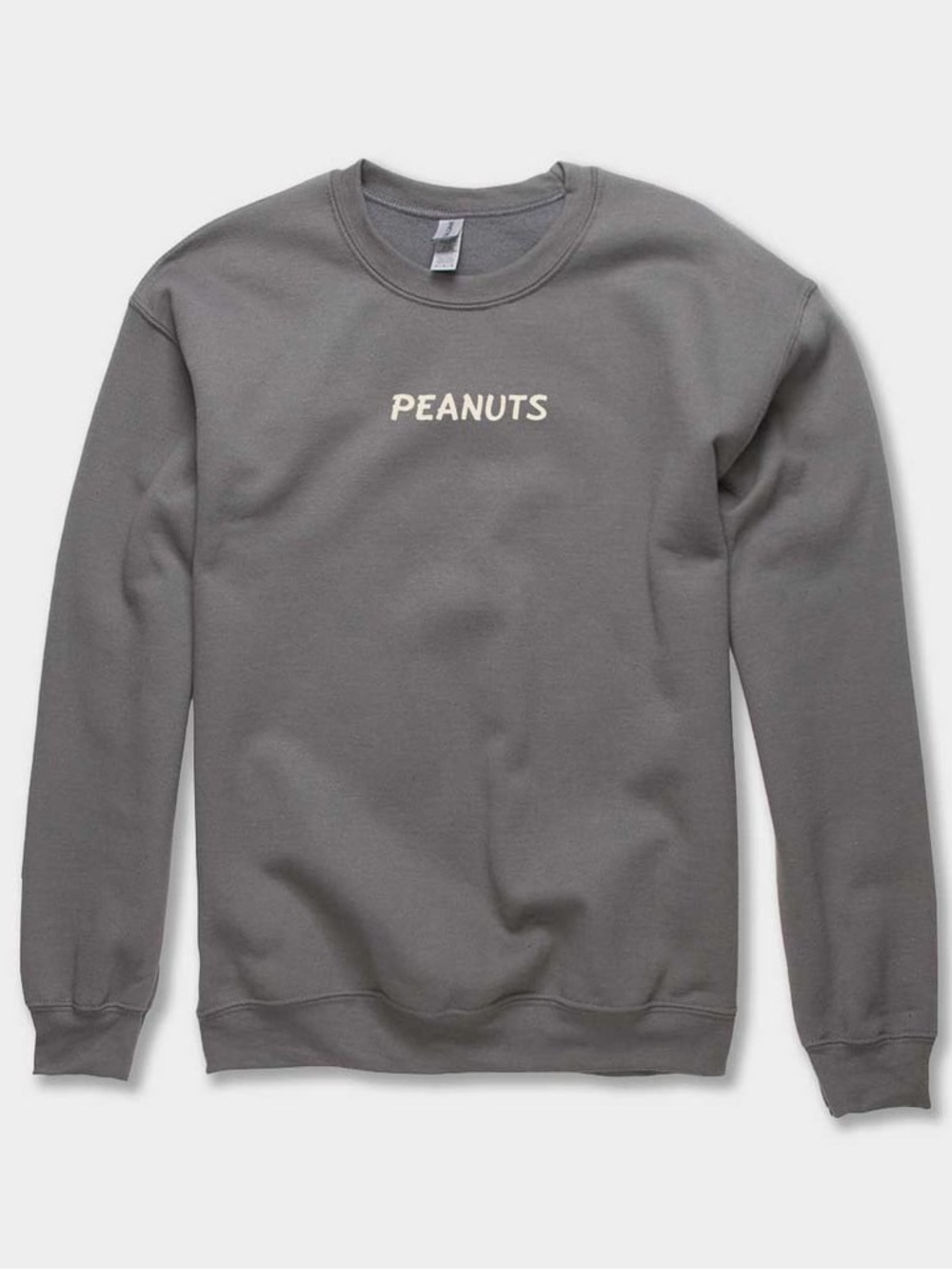 RSQ Peanuts Crewneck Sweatshirt - Gray with Cream Logo